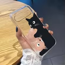 ホットカワイイカートゥーンブラックキャット柄クリアソフトケー - Google Pixel 8A のレビューと価格