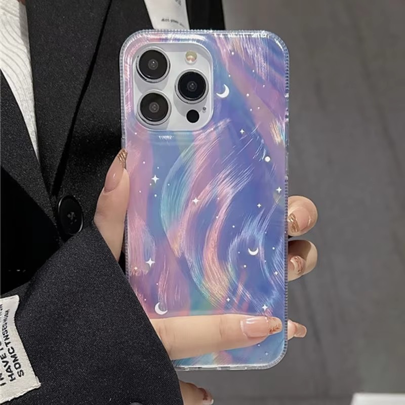 ファッショングリッタースターリーグラデーションハードフォンケ - Samsung Galaxy A55 のレビューと価格